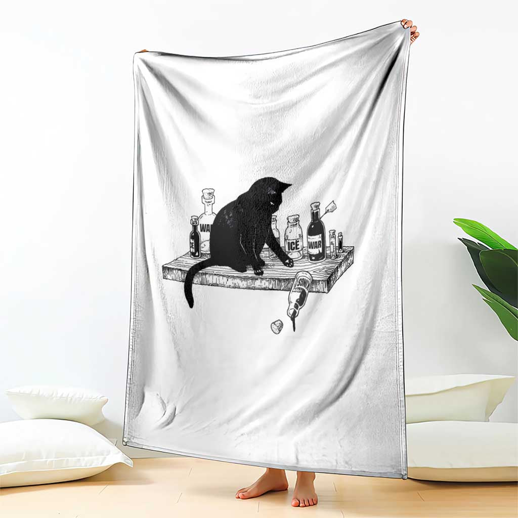 No Kings No Wars No Ice Cat Throw Blanket Political Humor Gift TS12 Print Your Wear