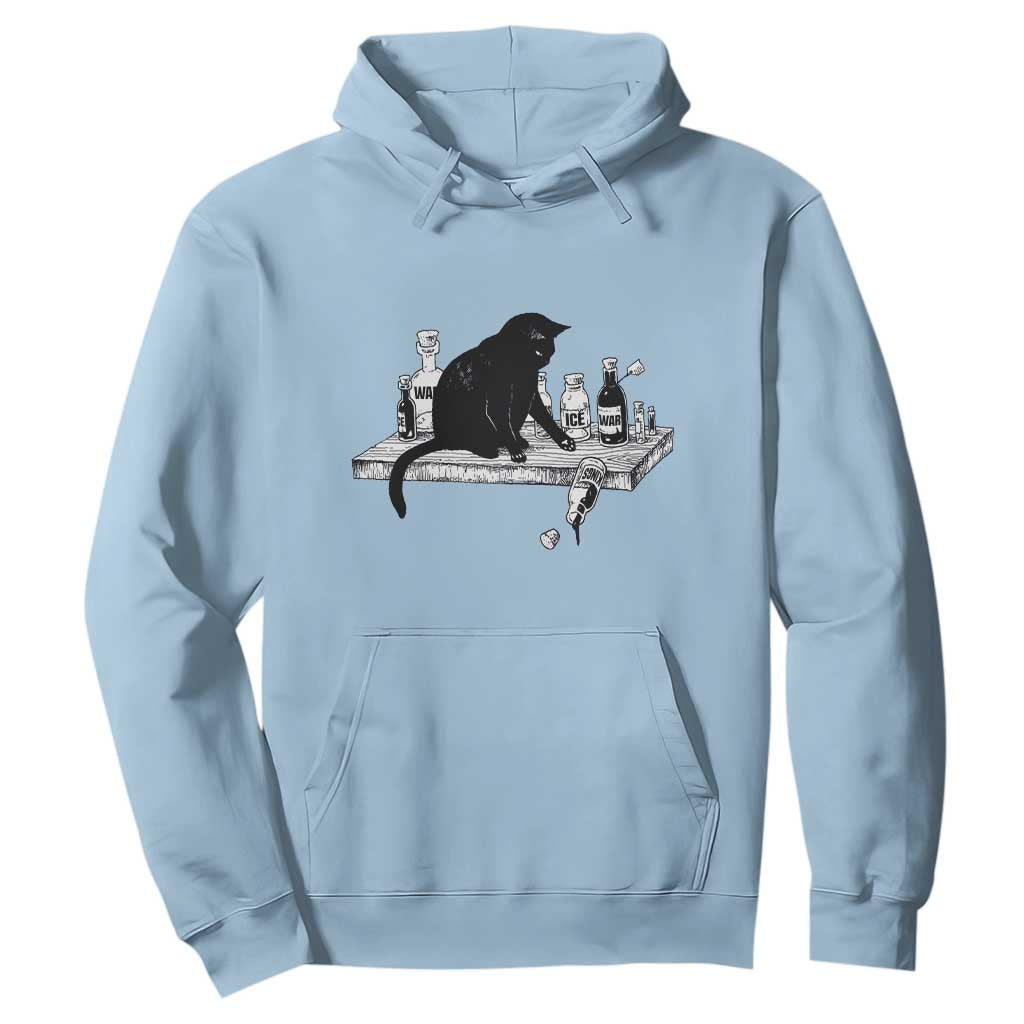 No Kings No Wars No Ice Cat Hoodie Political Humor Gift TS12 Light Blue Print Your Wear