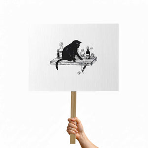 No Kings No Wars No Ice Cat Protest Sign Political Humor Gift TS12 Horizontal 18" × 24" White Print Your Wear
