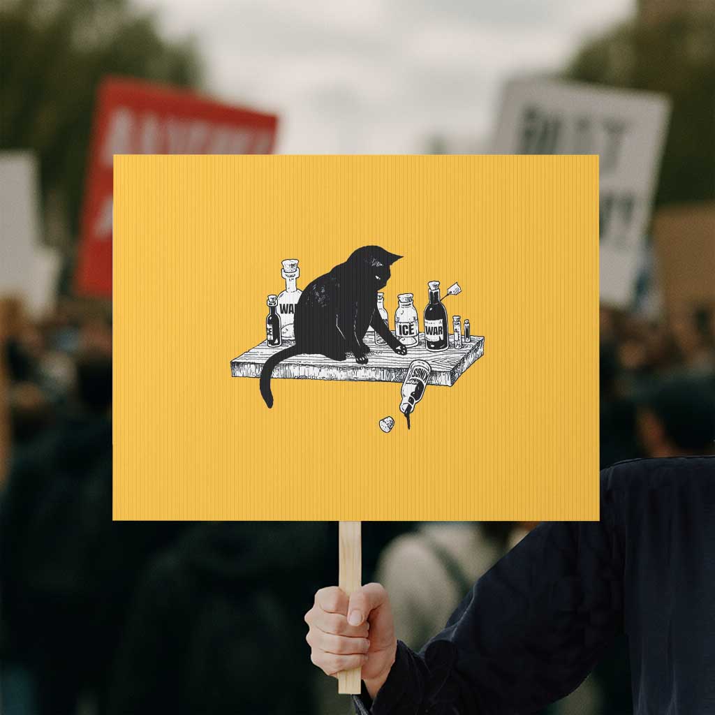 No Kings No Wars No Ice Cat Protest Sign Political Humor Gift TS12 Horizontal 18
