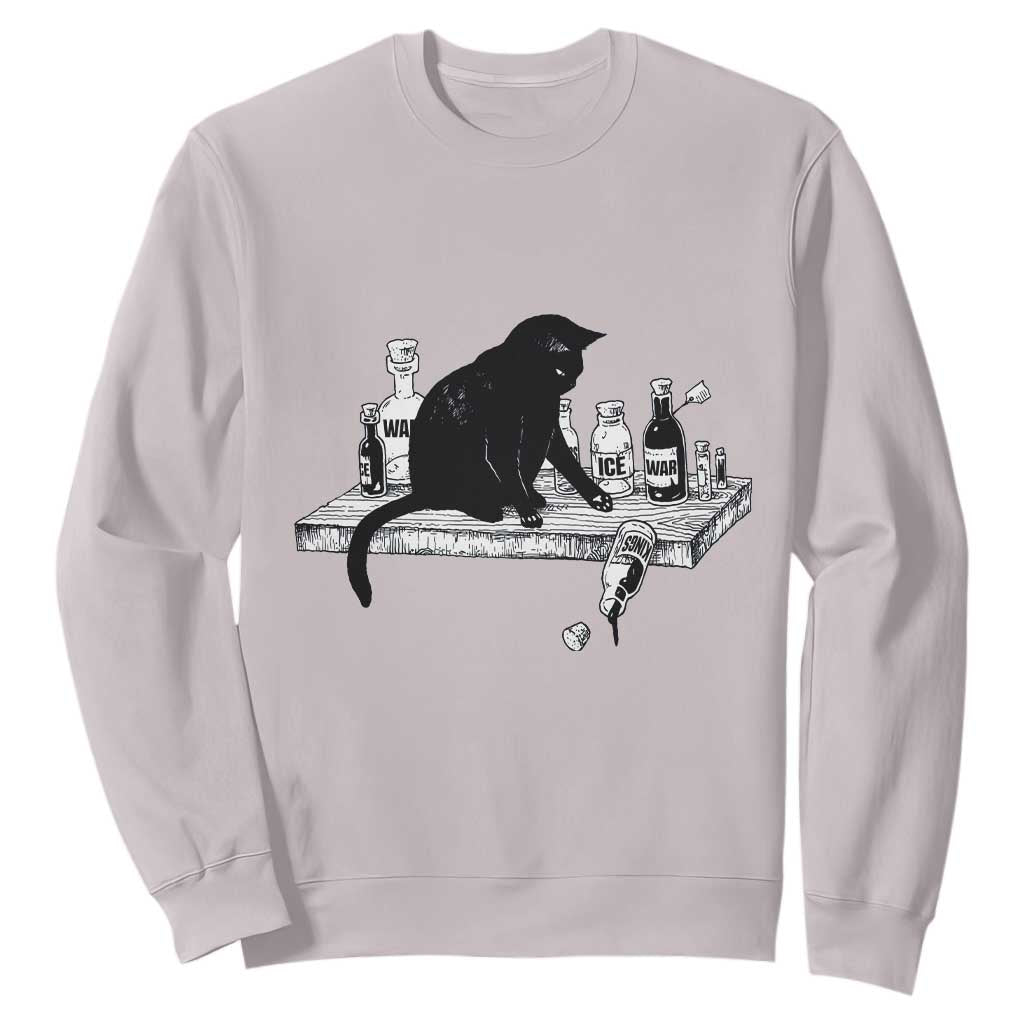 No Kings No Wars No Ice Cat Sweatshirt Political Humor Gift TS12 Ice Gray Print Your Wear