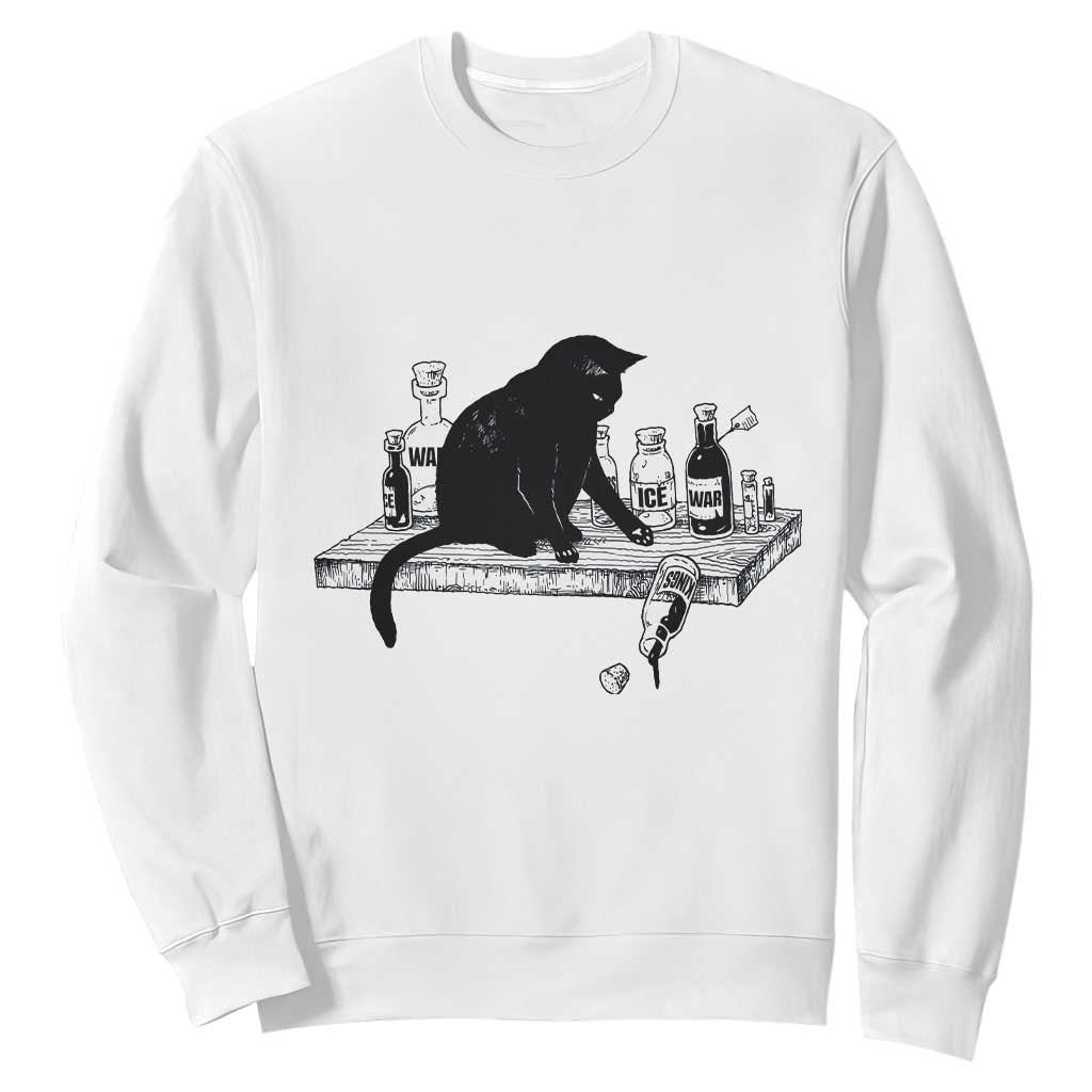 No Kings No Wars No Ice Cat Sweatshirt Political Humor Gift TS12 White Print Your Wear