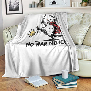 Funny Opossum Warrior Political Gift Throw Blanket No Kings No Wars No Ice TS12 Print Your Wear