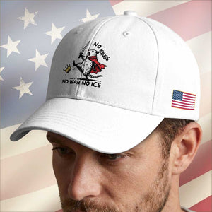 Funny Opossum Warrior Political Gift Baseball Cap No Kings No Wars No Ice TS12 Print Your Wear