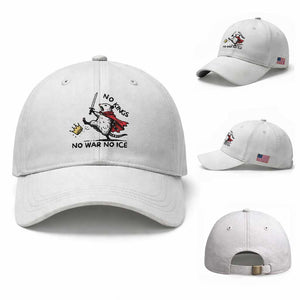 Funny Opossum Warrior Political Gift Baseball Cap No Kings No Wars No Ice TS12 Baseball Cap Universal Fit White Print Your Wear
