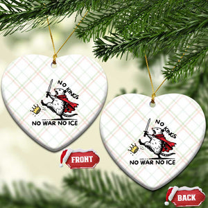 Funny Opossum Warrior Political Gift Ceramic Ornament No Kings No Wars No Ice TS12 Print Your Wear