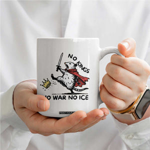 Funny Opossum Warrior Political Gift Coffee Mug No Kings No Wars No Ice TS12 Print Your Wear