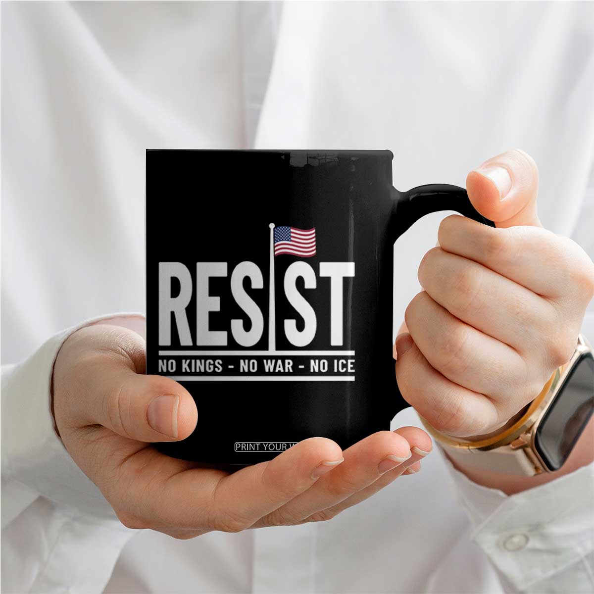 No Kings No Wars No Ice Coffee Mug Anti Trump Political TS12 Print Your Wear