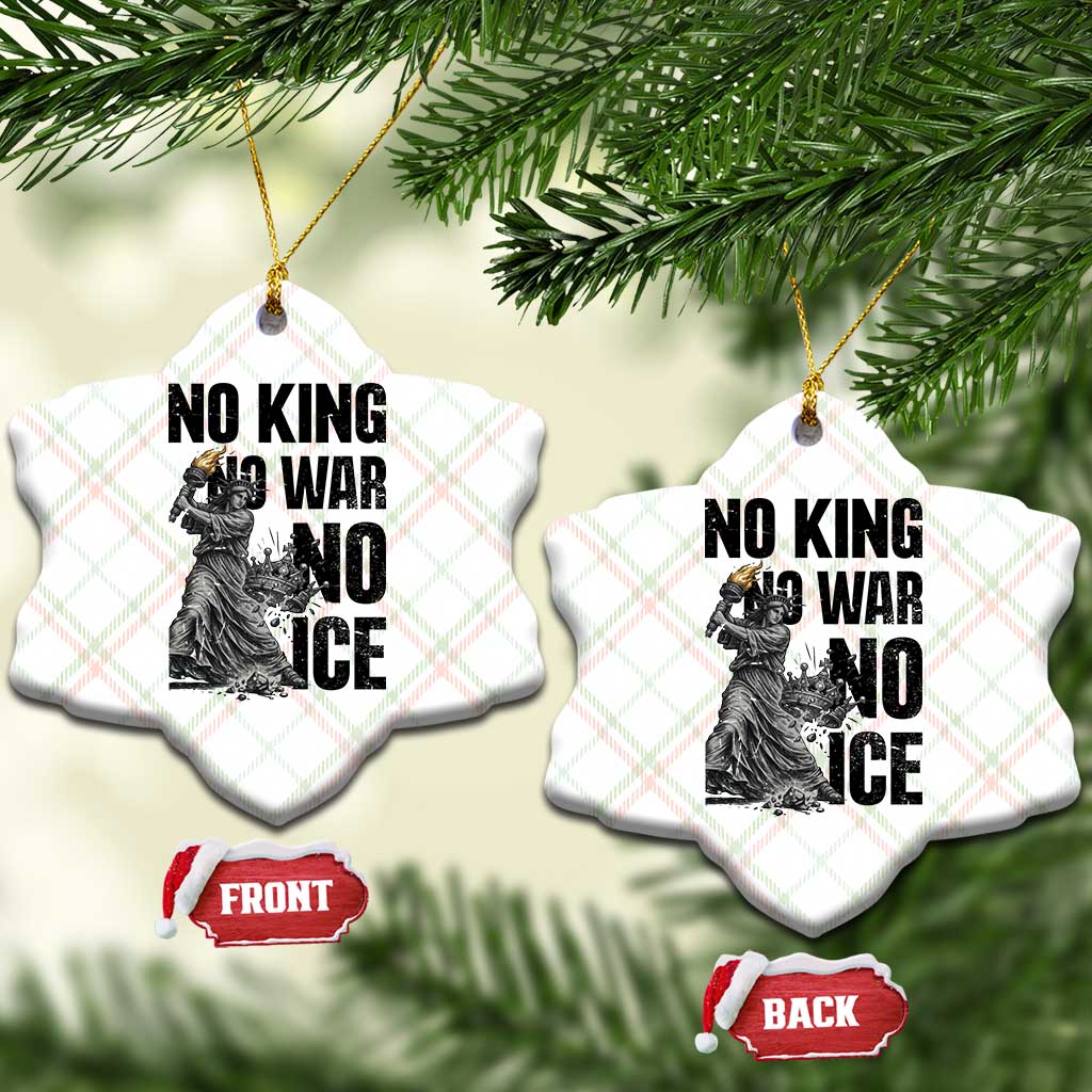 Statue Of Liberty Freedom Protest Ceramic Ornament No Kings No Wars No Ice TS12 Print Your Wear