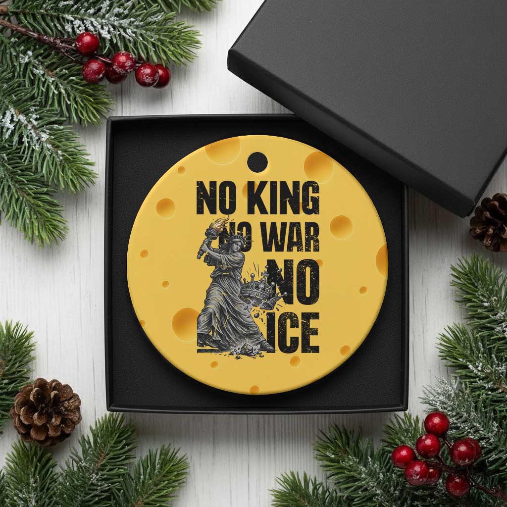 Statue Of Liberty Freedom Protest Ceramic Ornament No Kings No Wars No Ice TS12 1pc Yellow Cheese Print Your Wear