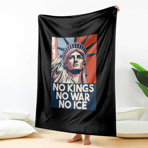 Statue Of Liberty No Kings No War No Ice Throw Blanket Freedom Protest Gift TS12 Print Your Wear