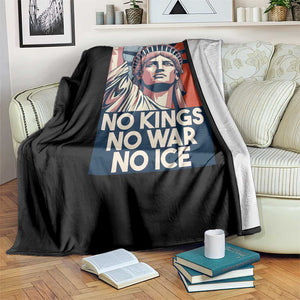 Statue Of Liberty No Kings No War No Ice Throw Blanket Freedom Protest Gift TS12 Print Your Wear