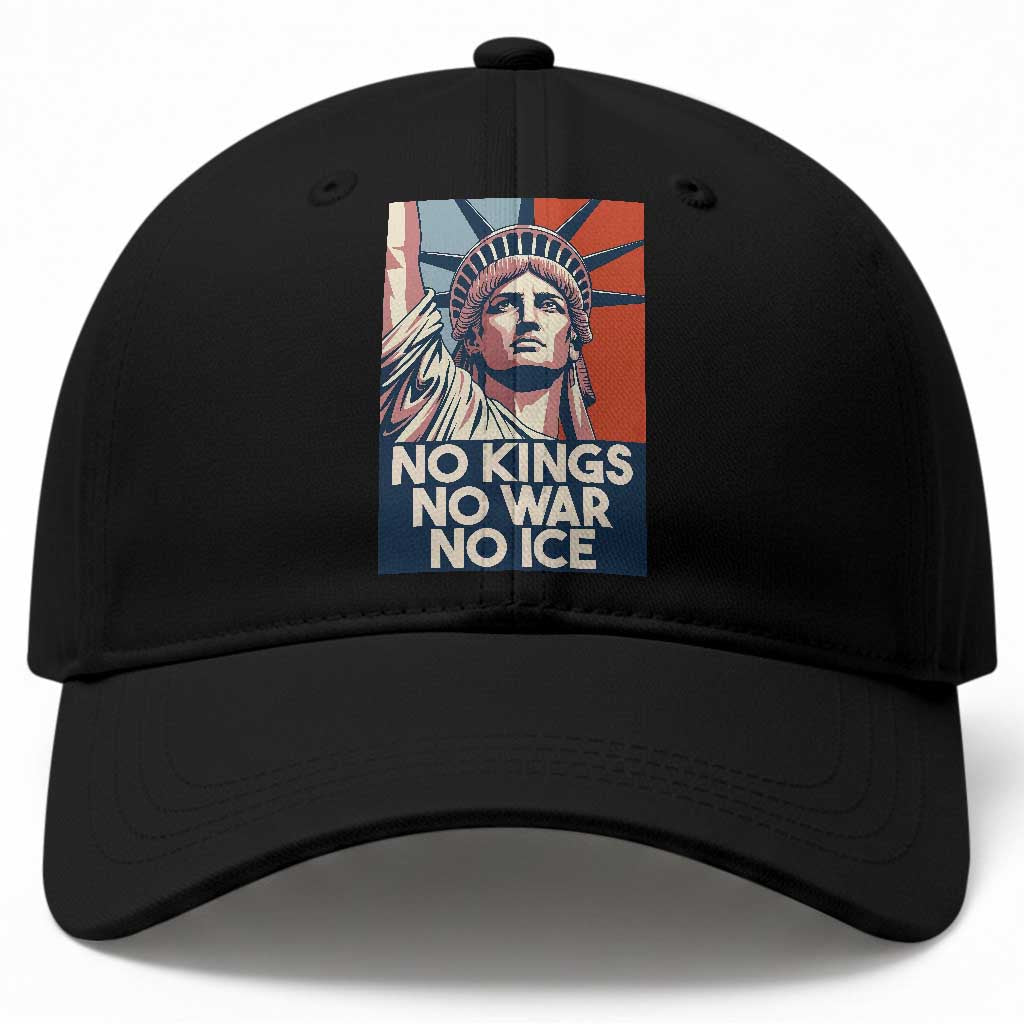 Statue Of Liberty No Kings No War No Ice Baseball Cap Freedom Protest Gift TS12 Print Your Wear