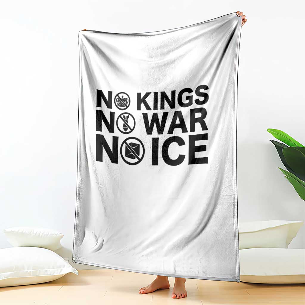 Anti Monarchy Political Throw Blanket No Kings No Wars No Ice TS12 Print Your Wear