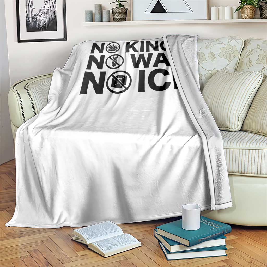 Anti Monarchy Political Throw Blanket No Kings No Wars No Ice TS12 Print Your Wear