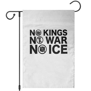 Anti Monarchy Political Garden Flag No Kings No Wars No Ice TS12 White Print Your Wear