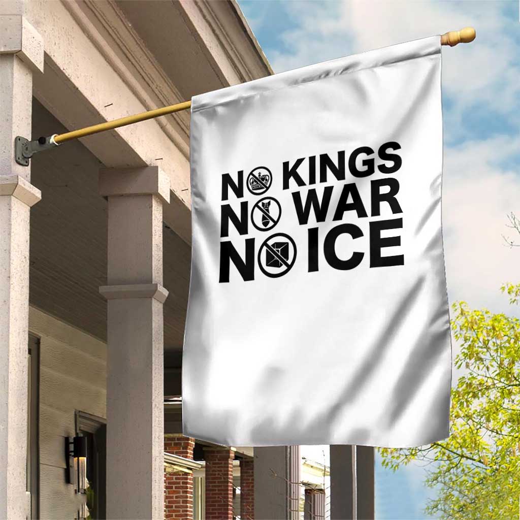Anti Monarchy Political Garden Flag No Kings No Wars No Ice TS12 Print Your Wear