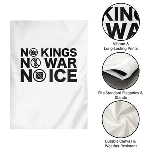 Anti Monarchy Political Garden Flag No Kings No Wars No Ice TS12 Print Your Wear