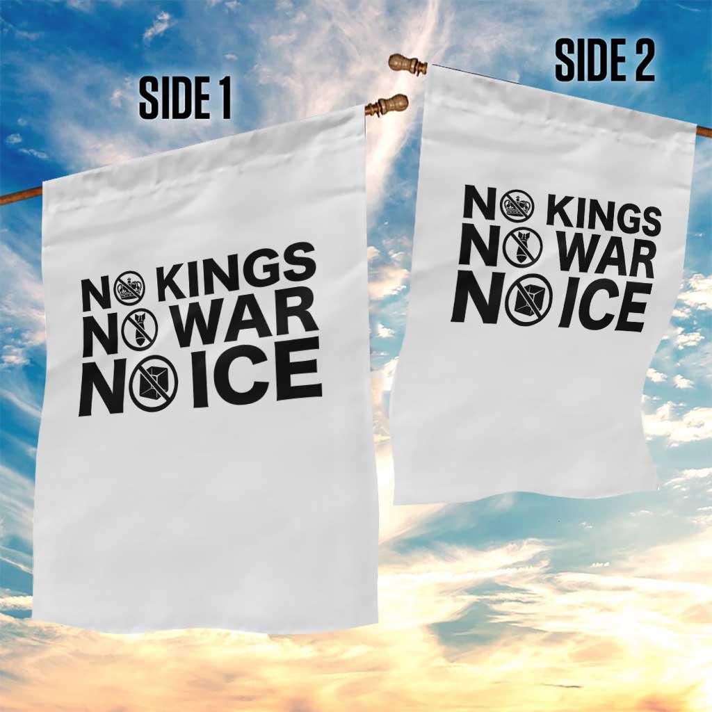 Anti Monarchy Political Garden Flag No Kings No Wars No Ice TS12 Print Your Wear