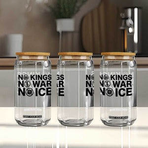 Anti Monarchy Political Glass Can No Kings No Wars No Ice TS12 Print Your Wear