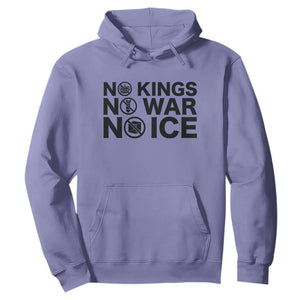 Anti Monarchy Political Hoodie No Kings No Wars No Ice TS12 Violet Print Your Wear