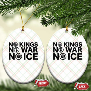 Anti Monarchy Political Ceramic Ornament No Kings No Wars No Ice TS12 Print Your Wear