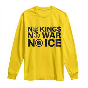 Anti Monarchy Political Long Sleeve Shirt No Kings No Wars No Ice TS12 Daisy Print Your Wear