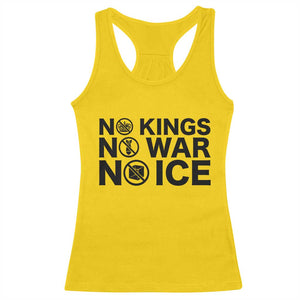 Anti Monarchy Political Racerback Tank Top No Kings No Wars No Ice TS12 Daisy Print Your Wear