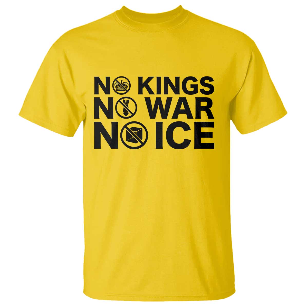 Anti Monarchy Political T Shirt No Kings No Wars No Ice TS12 Daisy Print Your Wear