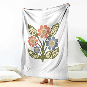 Wildflower Freedom Protest Throw Blanket No Kings No Wars No Ice TS12 Print Your Wear