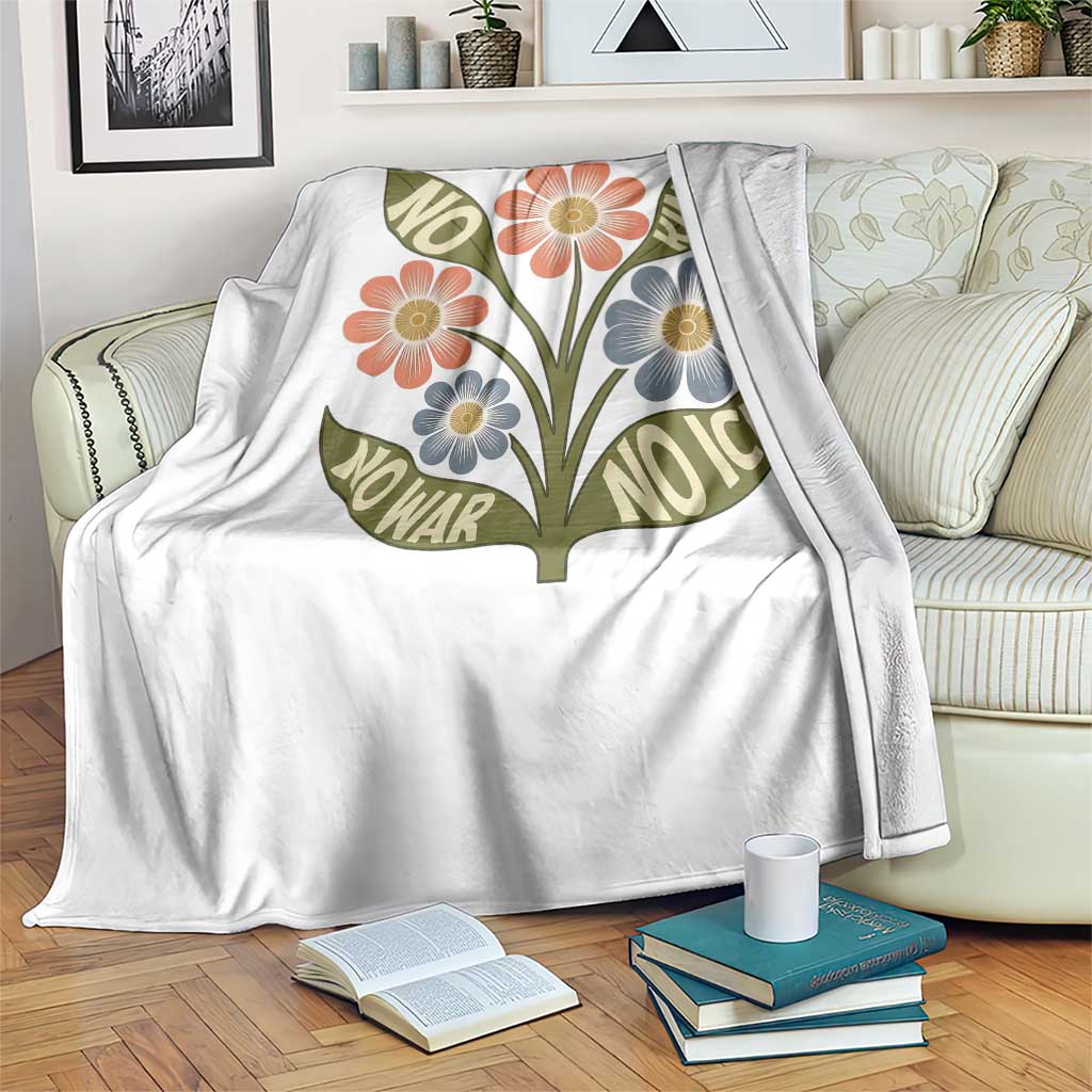 Wildflower Freedom Protest Throw Blanket No Kings No Wars No Ice TS12 Print Your Wear