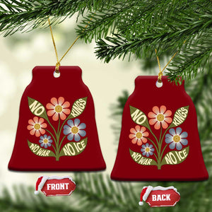 Wildflower Freedom Protest Ceramic Ornament No Kings No Wars No Ice TS12 Print Your Wear