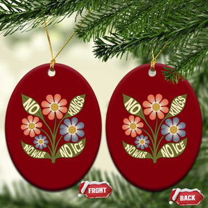 Wildflower Freedom Protest Ceramic Ornament No Kings No Wars No Ice TS12 Print Your Wear