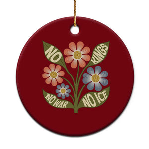 Wildflower Freedom Protest Ceramic Ornament No Kings No Wars No Ice TS12 1pc Red Print Your Wear