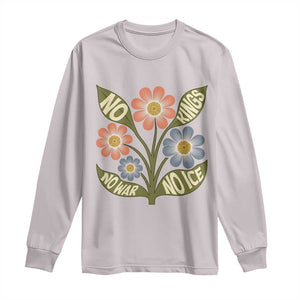 Wildflower Freedom Protest Long Sleeve Shirt No Kings No Wars No Ice TS12 Ice Gray Print Your Wear