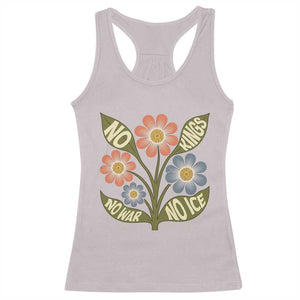 Wildflower Freedom Protest Racerback Tank Top No Kings No Wars No Ice TS12 Ice Gray Print Your Wear
