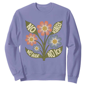 Wildflower Freedom Protest Sweatshirt No Kings No Wars No Ice TS12 Violet Print Your Wear