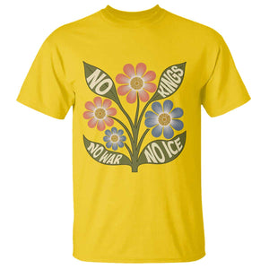 Wildflower Freedom Protest T Shirt No Kings No Wars No Ice TS12 Daisy Print Your Wear