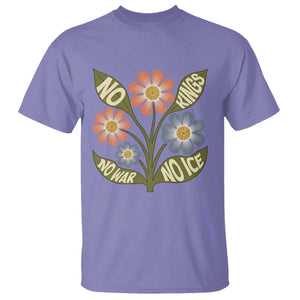 Wildflower Freedom Protest T Shirt No Kings No Wars No Ice TS12 Violet Print Your Wear