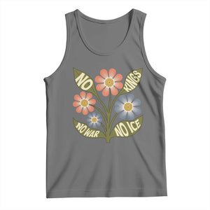 Wildflower Freedom Protest Tank Top No Kings No Wars No Ice TS12 Black Heather Print Your Wear