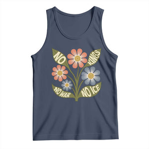 Wildflower Freedom Protest Tank Top No Kings No Wars No Ice TS12 Navy Print Your Wear