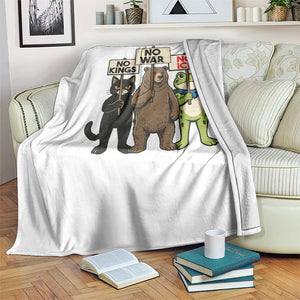 Funny Animal Protest Throw Blanket No Kings No Wars No Ice TS12 Print Your Wear