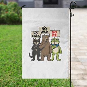 Funny Animal Protest Garden Flag No Kings No Wars No Ice TS12 Print Your Wear