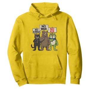 Funny Animal Protest Hoodie No Kings No Wars No Ice TS12 Daisy Print Your Wear
