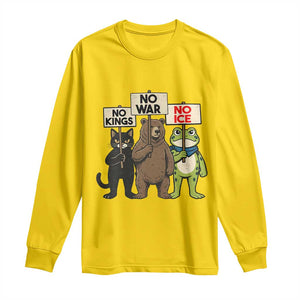 Funny Animal Protest Long Sleeve Shirt No Kings No Wars No Ice TS12 Daisy Print Your Wear