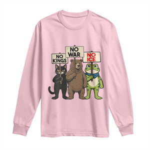 Funny Animal Protest Long Sleeve Shirt No Kings No Wars No Ice TS12 Light Pink Print Your Wear