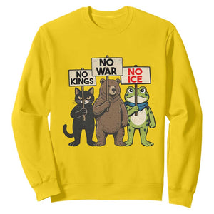Funny Animal Protest Sweatshirt No Kings No Wars No Ice TS12 Daisy Print Your Wear