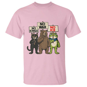 Funny Animal Protest T Shirt No Kings No Wars No Ice TS12 Light Pink Print Your Wear