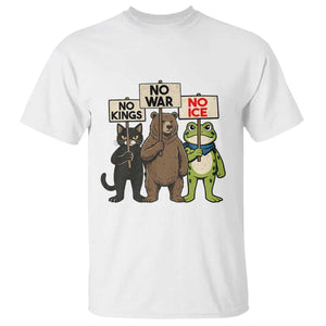 Funny Animal Protest T Shirt No Kings No Wars No Ice TS12 White Print Your Wear