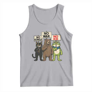 Funny Animal Protest Tank Top No Kings No Wars No Ice TS12 Athletic Heather Print Your Wear